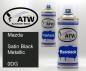 Preview: Mazda, Satin Black Metallic, 0DG: 400ml Sprühdose + 400ml Klarlack - Set, von ATW Autoteile West.